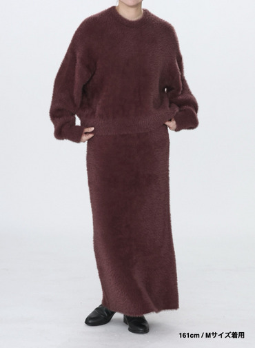 シャギーショート丈クルーネック 詳細画像 Wine Red 11