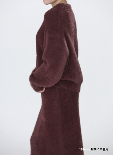 シャギーショート丈クルーネック 詳細画像 Wine Red 14