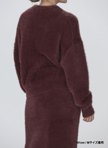 シャギーショート丈クルーネック 詳細画像 Wine Red 15