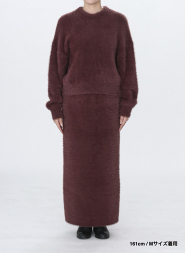 シャギーショート丈クルーネック 詳細画像 Wine Red 8