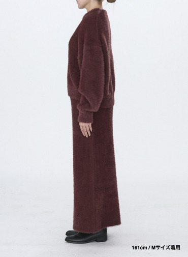 シャギーショート丈クルーネック 詳細画像 Wine Red 9