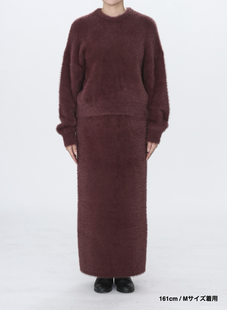 シャギーショート丈クルーネック 詳細画像 Wine Red 8