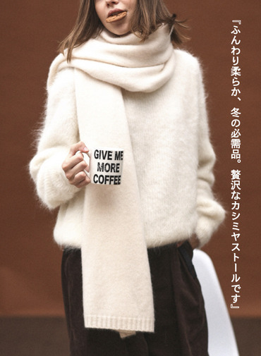 カシミヤストール 詳細画像 Off White 1