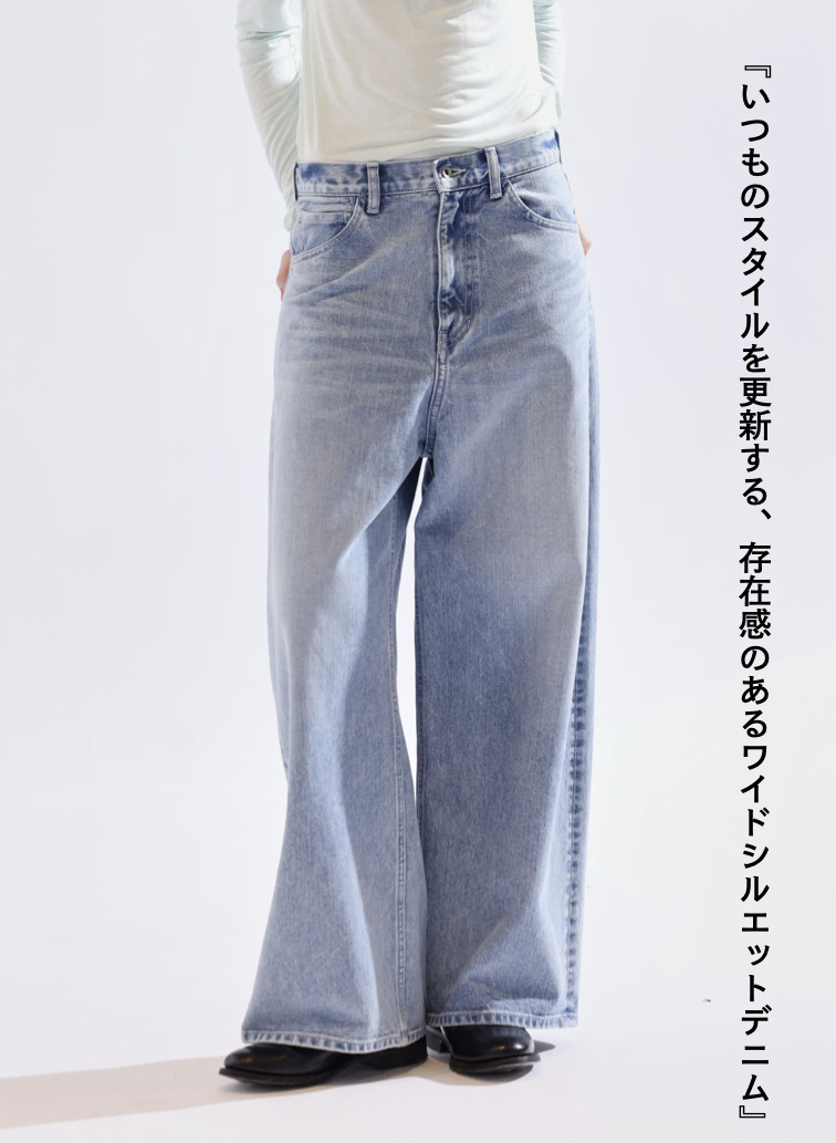 デニムワイドパンツ / DENIM WIDE PANTS 詳細画像 Indigo 1