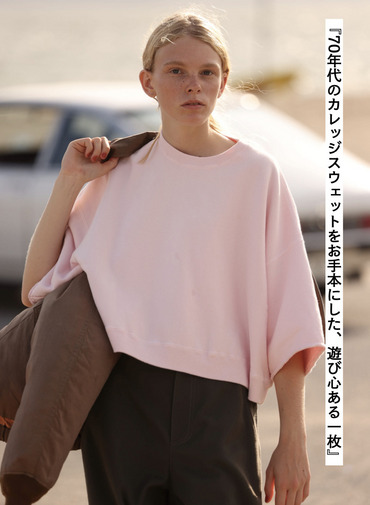 裏毛オーバーサイズハーフスリーブスウェット / NATURAL DYED URAKE OVERSIZED HALF SLEEVE SWEAT 詳細画像 Pink 2