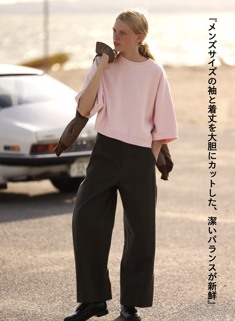 裏毛オーバーサイズハーフスリーブスウェット / NATURAL DYED URAKE OVERSIZED HALF SLEEVE SWEAT 詳細画像 Pink 3