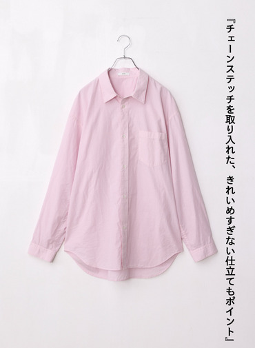 オーバーサイズシャツ / COTTON CASHMERE LAWN OVERSIZED SHIRT 詳細画像 Pink 7
