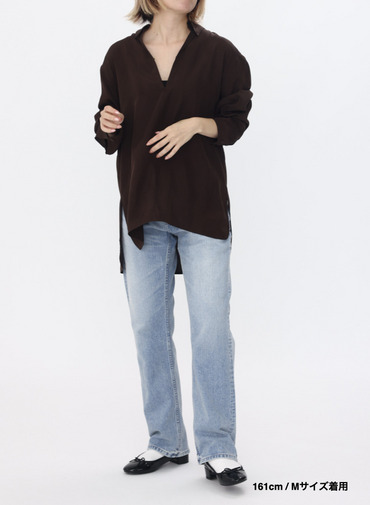 スキッパーシャツ / FIBRIL SILK TAFTA SKIPPER SHIRT 詳細画像 Wine Red 4