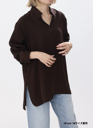 スキッパーシャツ / FIBRIL SILK TAFTA SKIPPER SHIRT 詳細画像 Wine Red 7