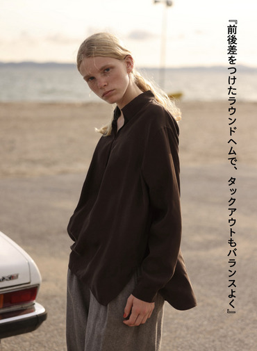 スキッパーシャツ / FIBRIL SILK TAFTA SKIPPER SHIRT 詳細画像 Wine Red 3