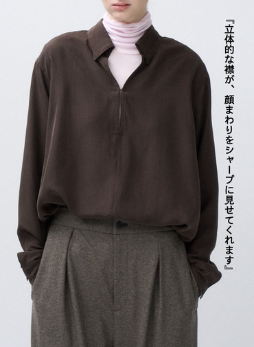 スキッパーシャツ / FIBRIL SILK TAFTA SKIPPER SHIRT 詳細画像 Wine Red 6