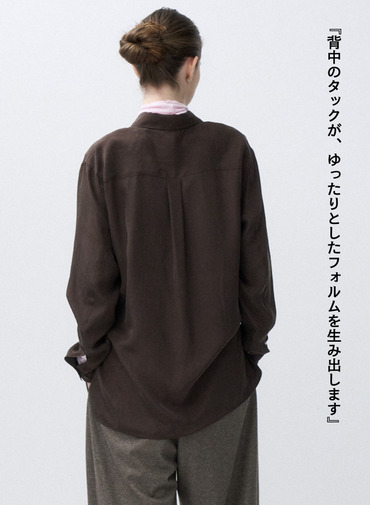 スキッパーシャツ / FIBRIL SILK TAFTA SKIPPER SHIRT 詳細画像 Wine Red 7