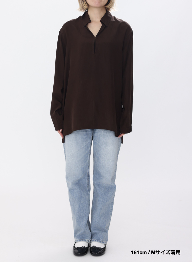 スキッパーシャツ / FIBRIL SILK TAFTA SKIPPER SHIRT 詳細画像 Wine Red 1