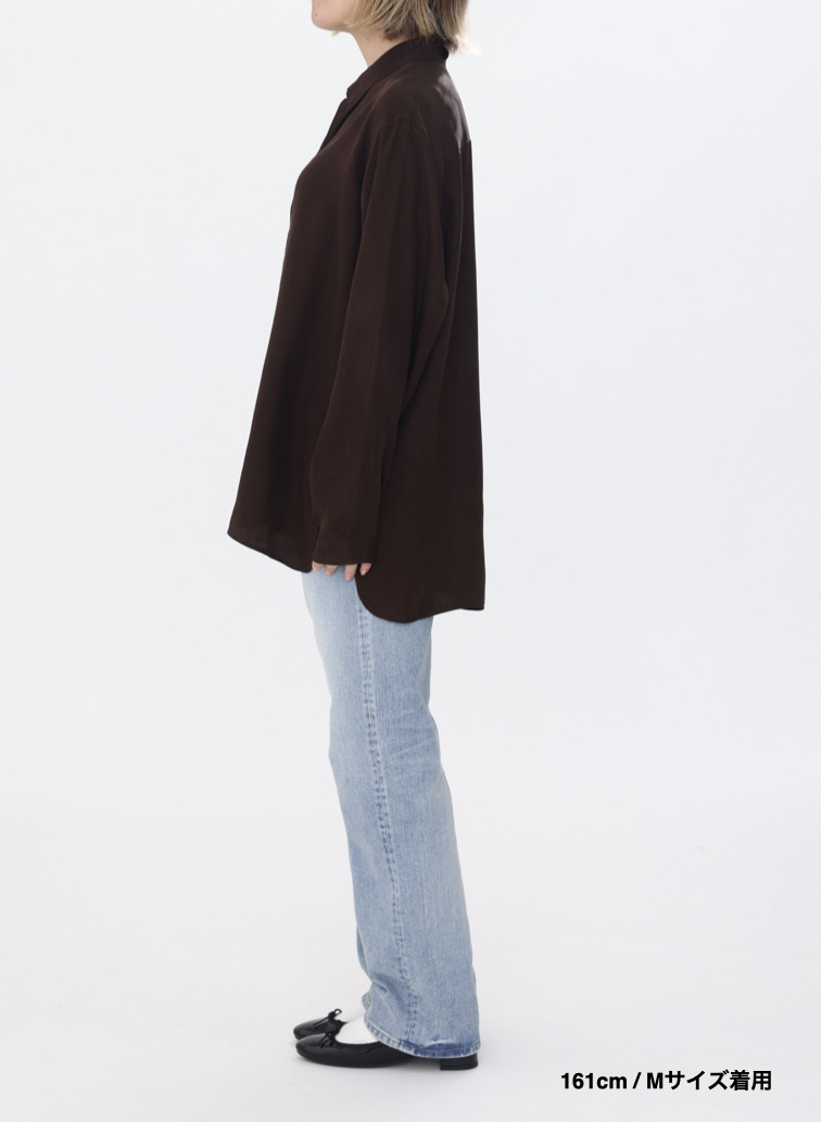 スキッパーシャツ / FIBRIL SILK TAFTA SKIPPER SHIRT 詳細画像 Wine Red 2