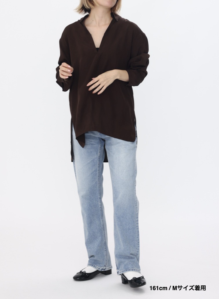 スキッパーシャツ / FIBRIL SILK TAFTA SKIPPER SHIRT 詳細画像 Wine Red 4
