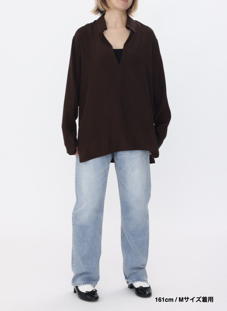 スキッパーシャツ / FIBRIL SILK TAFTA SKIPPER SHIRT 詳細画像 Wine Red 5