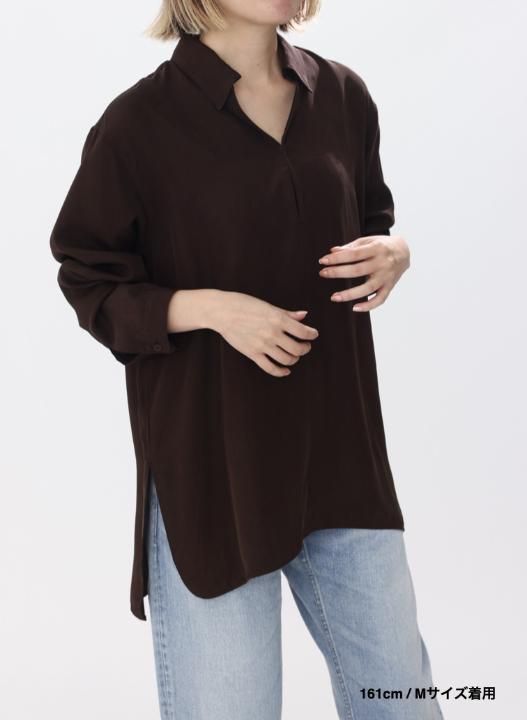 スキッパーシャツ / FIBRIL SILK TAFTA SKIPPER SHIRT 詳細画像 Wine Red 7