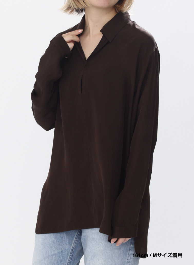 スキッパーシャツ / FIBRIL SILK TAFTA SKIPPER SHIRT 詳細画像 Wine Red 8