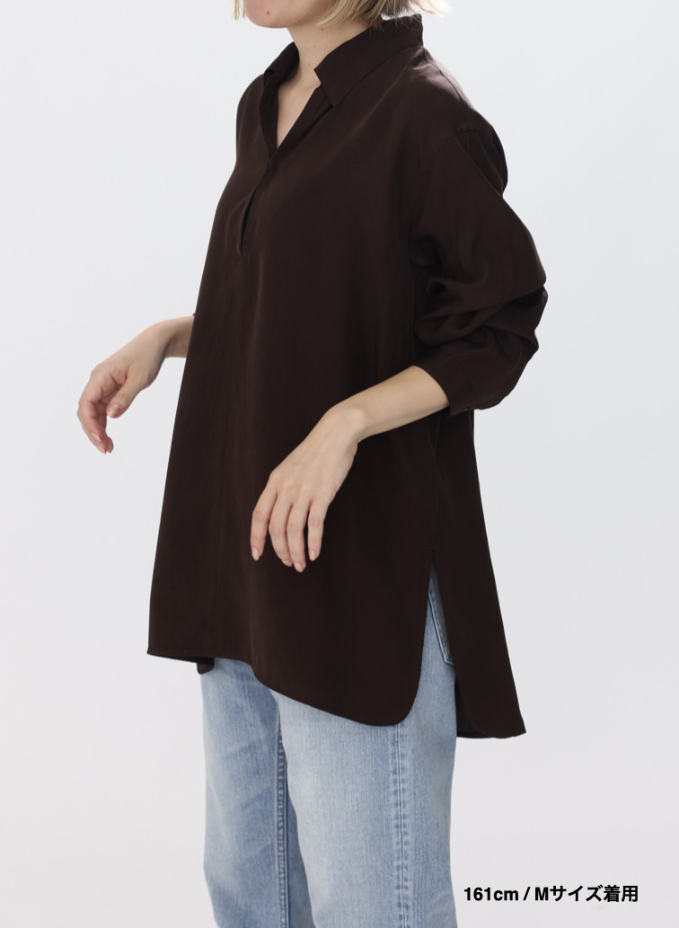 スキッパーシャツ / FIBRIL SILK TAFTA SKIPPER SHIRT 詳細画像 Wine Red 9