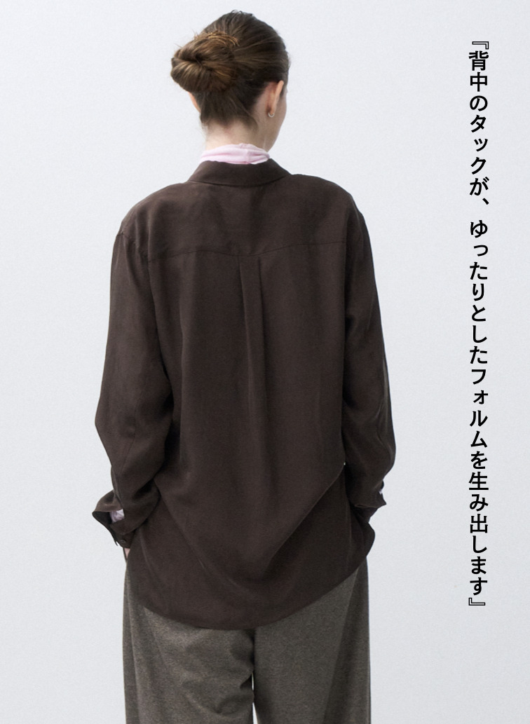スキッパーシャツ / FIBRIL SILK TAFTA SKIPPER SHIRT 詳細画像 Wine Red 7