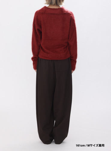 ワイドテーパードパンツ / WOOL GABARDINE WIDE TAPERED PANTS 詳細画像 Brown 10