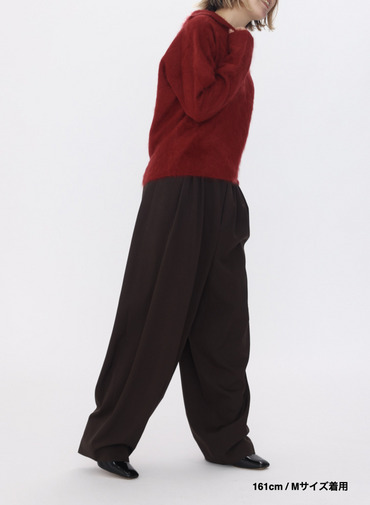 ワイドテーパードパンツ / WOOL GABARDINE WIDE TAPERED PANTS 詳細画像 Brown 13