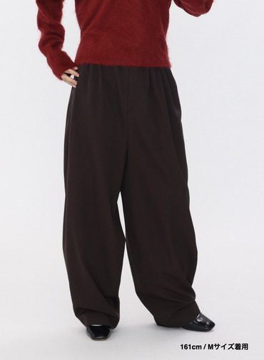 ワイドテーパードパンツ / WOOL GABARDINE WIDE TAPERED PANTS 詳細画像 Brown 14
