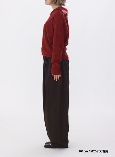 ワイドテーパードパンツ / WOOL GABARDINE WIDE TAPERED PANTS 詳細画像 Brown 9