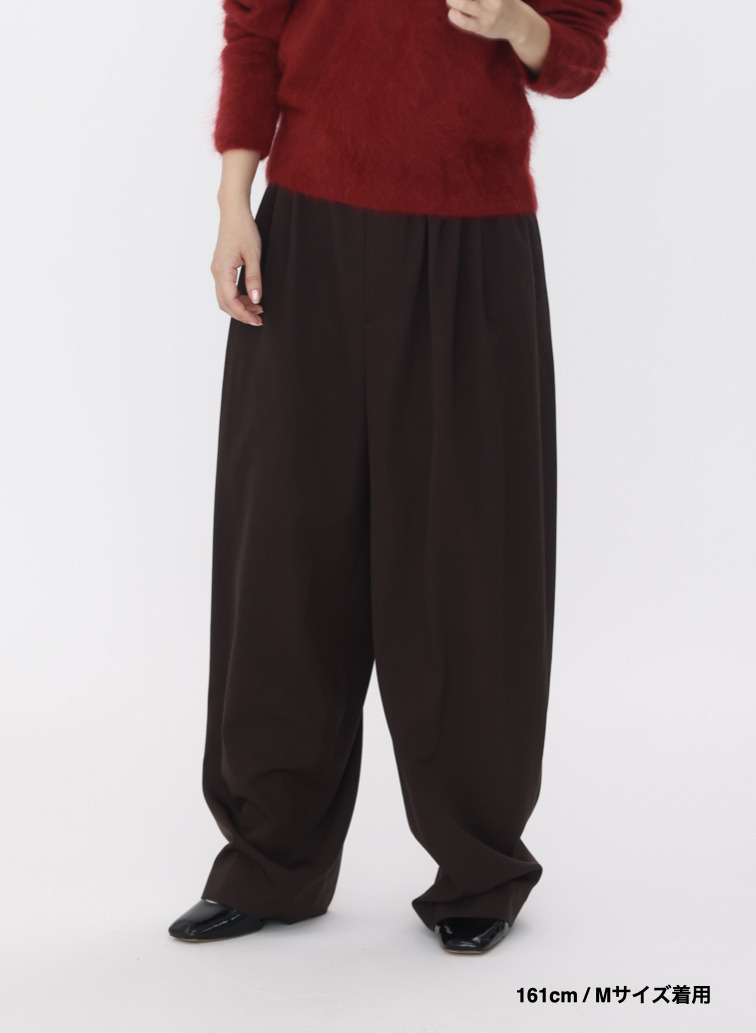 ワイドテーパードパンツ / WOOL GABARDINE WIDE TAPERED PANTS 詳細画像 Brown 15