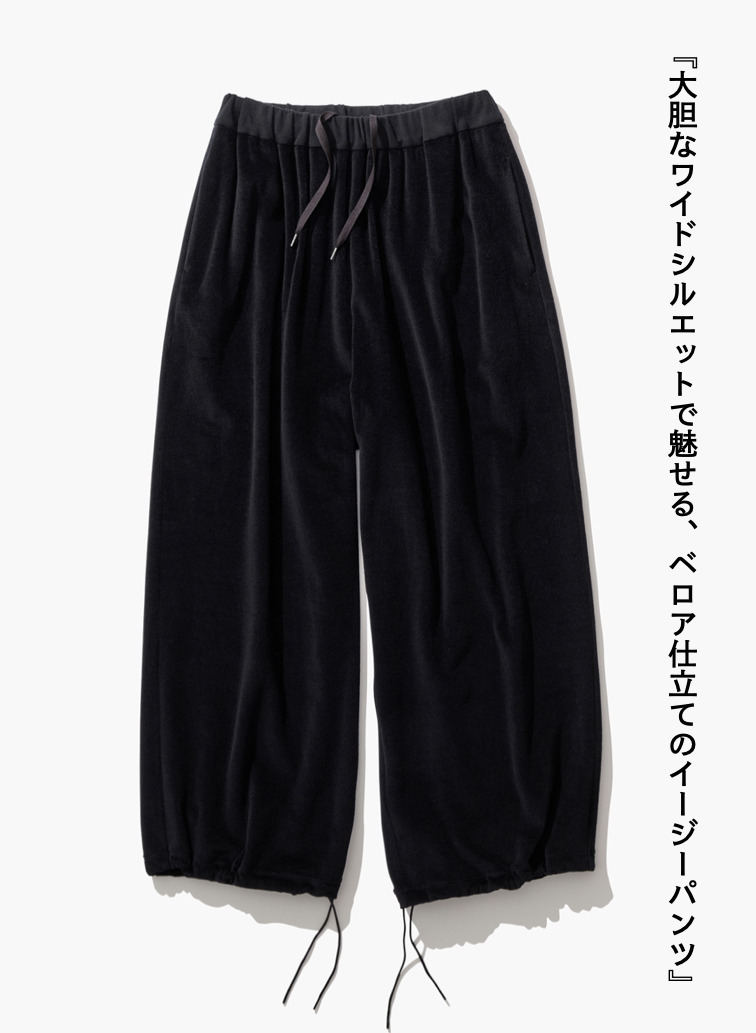 ワイドイージーパンツ / WOOL VELOUR WIDE EASY PANTS 詳細画像 Charcoal Gray 1
