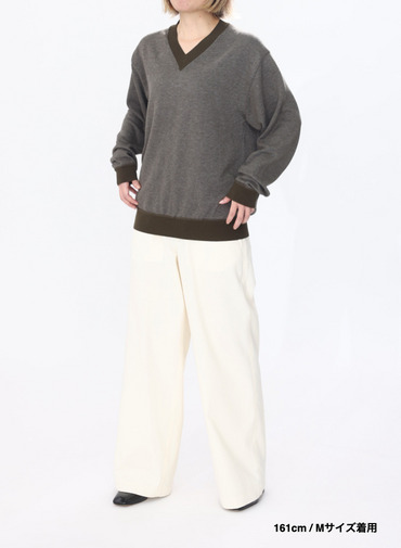 Vネックセーター / COTTON CASHMERE JACQUARD V-NECK SWEATER 詳細画像 Khaki 10