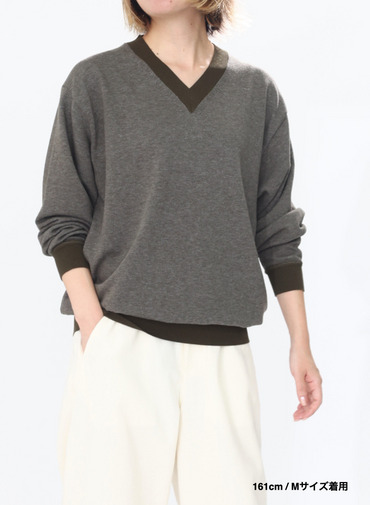 Vネックセーター / COTTON CASHMERE JACQUARD V-NECK SWEATER 詳細画像 Khaki 13