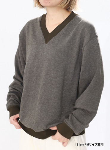 Vネックセーター / COTTON CASHMERE JACQUARD V-NECK SWEATER 詳細画像 Khaki 14