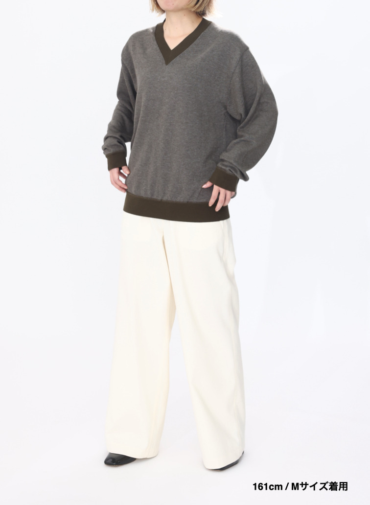 Vネックセーター / COTTON CASHMERE JACQUARD V-NECK SWEATER 詳細画像 Khaki 10