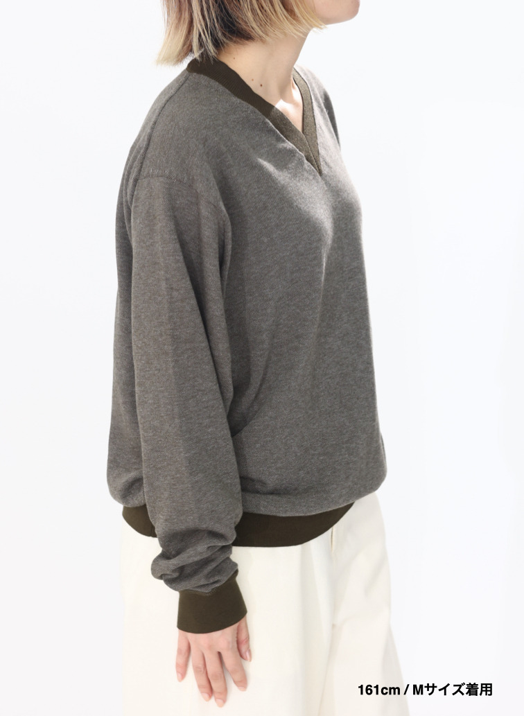 Vネックセーター / COTTON CASHMERE JACQUARD V-NECK SWEATER 詳細画像 Khaki 15