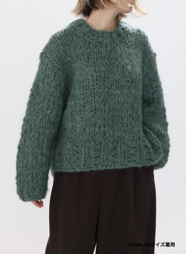 オーバーサイズプルオーバー / HAND KNIT OVERSIZED PULLOVER 詳細画像 Green 6