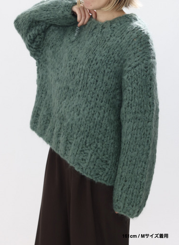 オーバーサイズプルオーバー / HAND KNIT OVERSIZED PULLOVER 詳細画像 Green 7