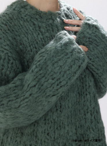 オーバーサイズプルオーバー / HAND KNIT OVERSIZED PULLOVER 詳細画像 Green 9