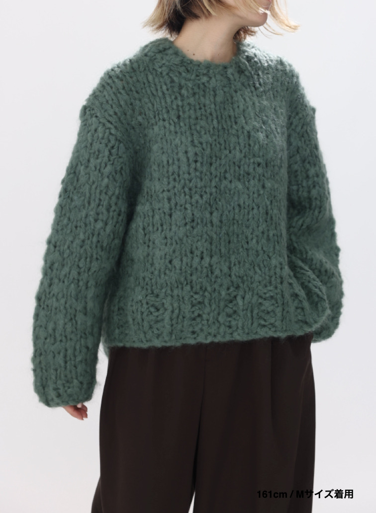 オーバーサイズプルオーバー / HAND KNIT OVERSIZED PULLOVER 詳細画像 Green 6