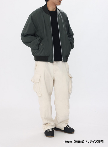 【ESSENTIALS】フライトジャケット / FIBRIL NYLON SATIN FLIGHT JACKET 詳細画像 Khaki 15