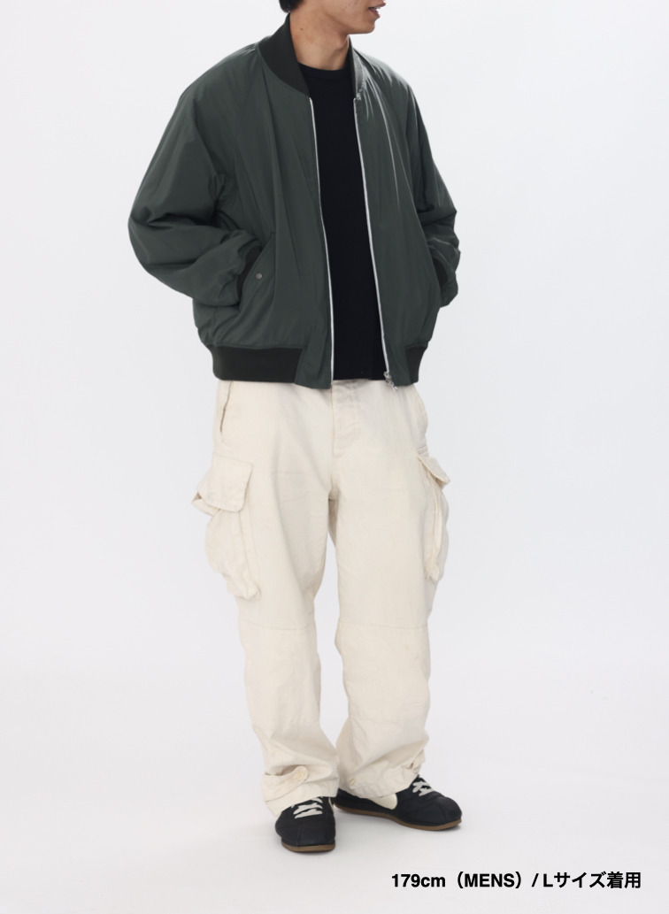 【ESSENTIALS】フライトジャケット / FIBRIL NYLON SATIN FLIGHT JACKET 詳細画像 Khaki 15