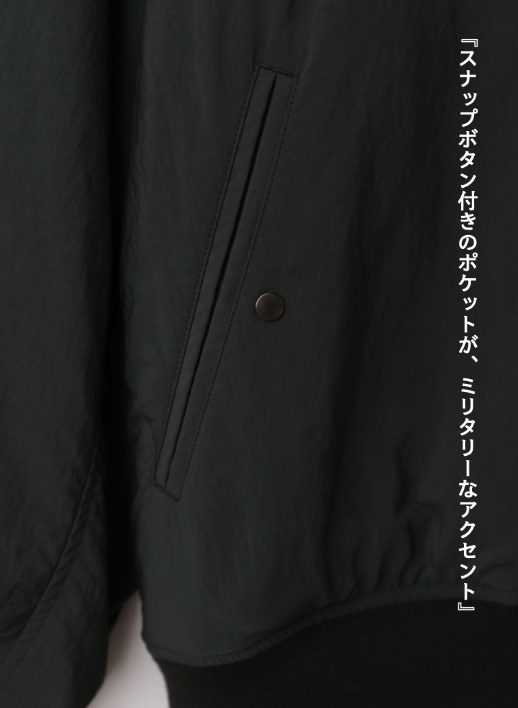 【ESSENTIALS】フライトジャケット / FIBRIL NYLON SATIN FLIGHT JACKET 詳細画像 Khaki 10