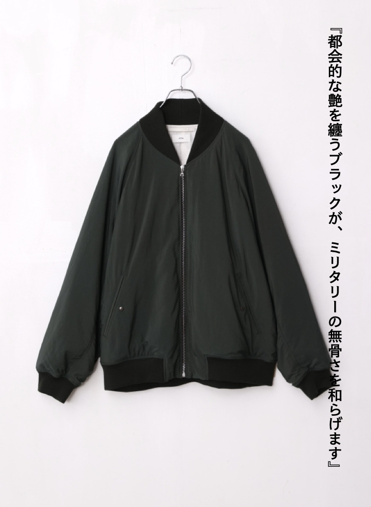 【ESSENTIALS】フライトジャケット / FIBRIL NYLON SATIN FLIGHT JACKET 詳細画像 Khaki 8