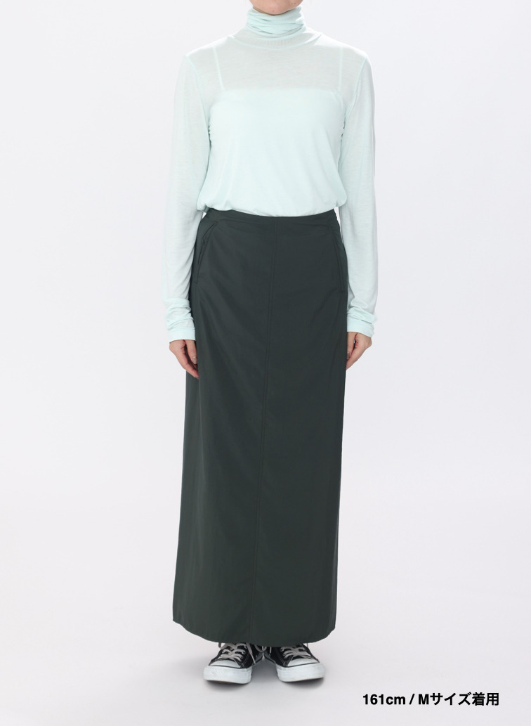 ストレートスカート / FIBRIL NYLON SATIN STRAIGHT SKIRT 詳細画像 Khaki 12