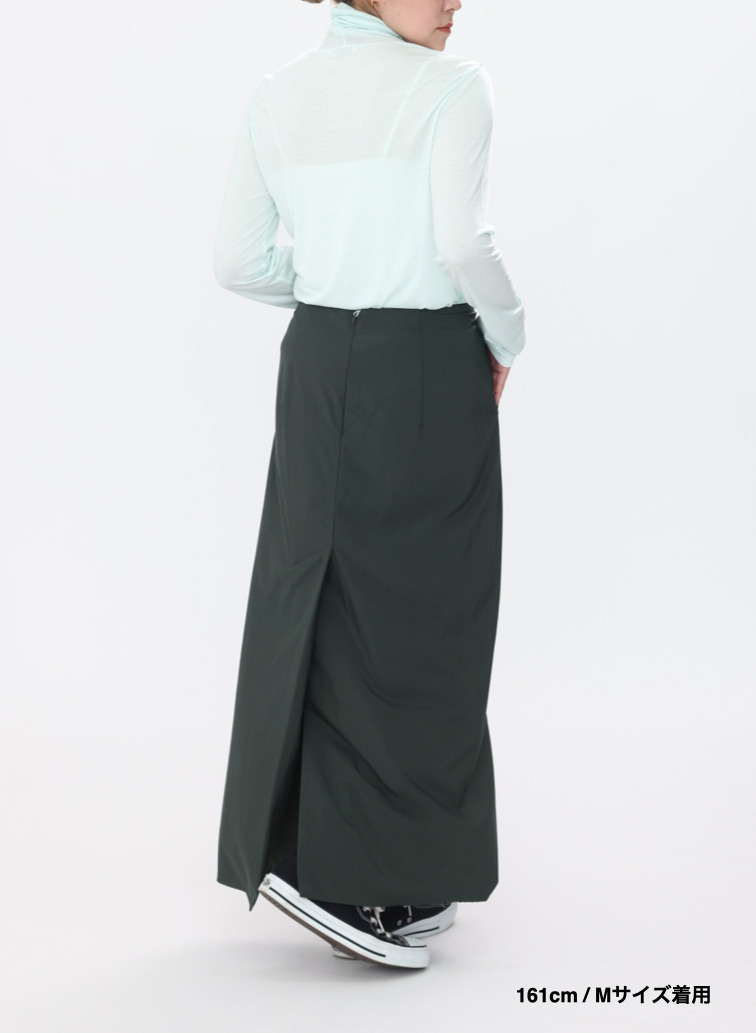 ストレートスカート / FIBRIL NYLON SATIN STRAIGHT SKIRT 詳細画像 Khaki 16