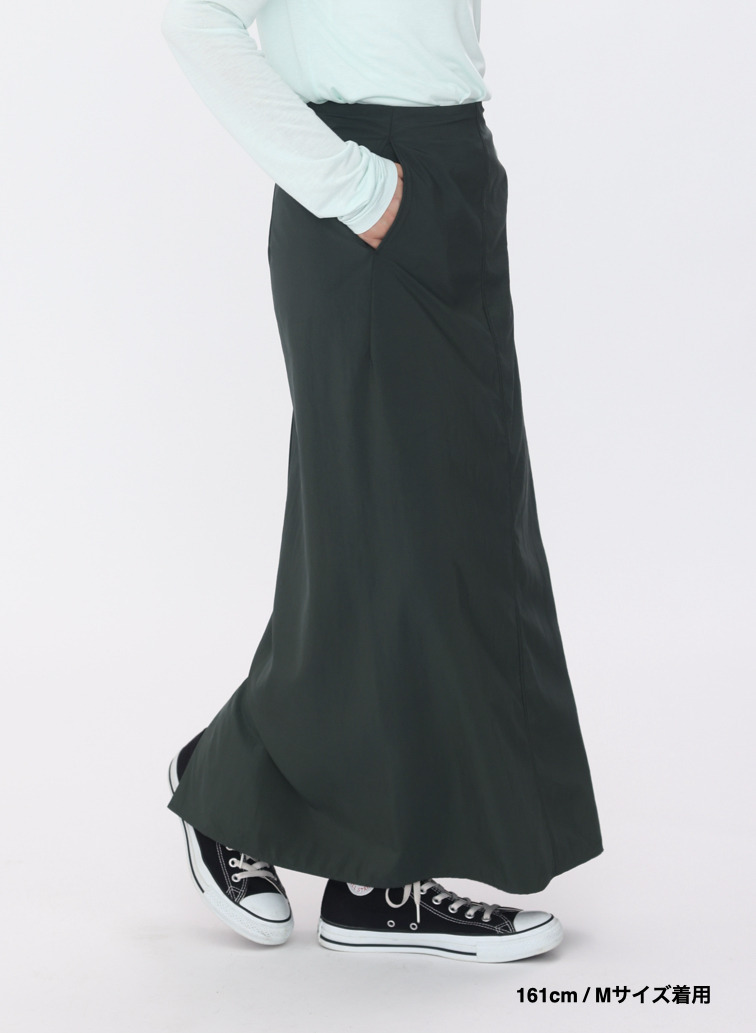 ストレートスカート / FIBRIL NYLON SATIN STRAIGHT SKIRT 詳細画像 Khaki 17