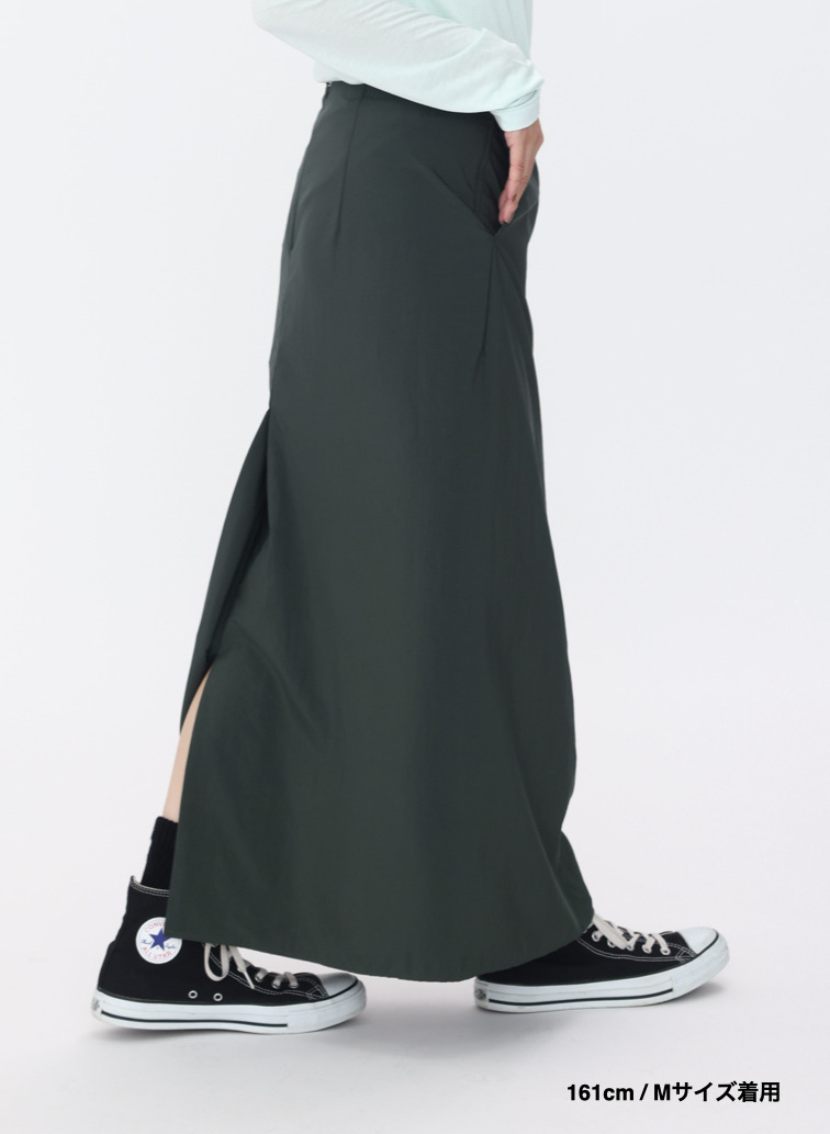 ストレートスカート / FIBRIL NYLON SATIN STRAIGHT SKIRT 詳細画像 Khaki 19