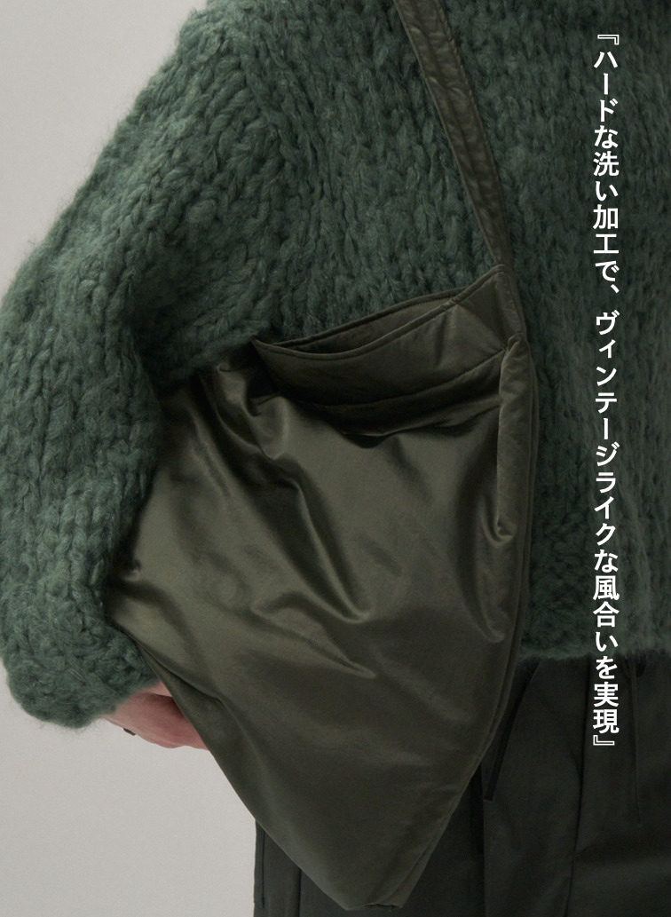 フィブリルナイロンバッグ（ミディアム） / FIBRIL NYLON SATIN SMALL N BAG 詳細画像 Khaki 6