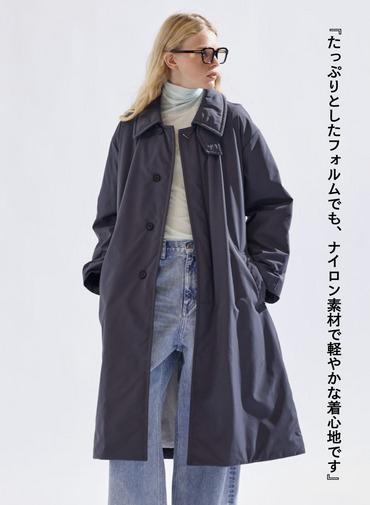 バルマカーンコート / TWIST NYLON TAFTA BALMACAAN COAT 詳細画像 Navy 2