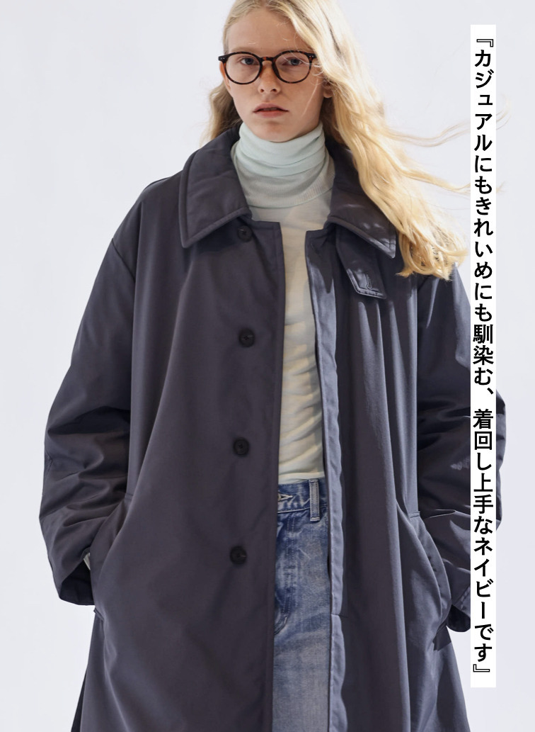 バルマカーンコート / TWIST NYLON TAFTA BALMACAAN COAT 詳細画像 Navy 4